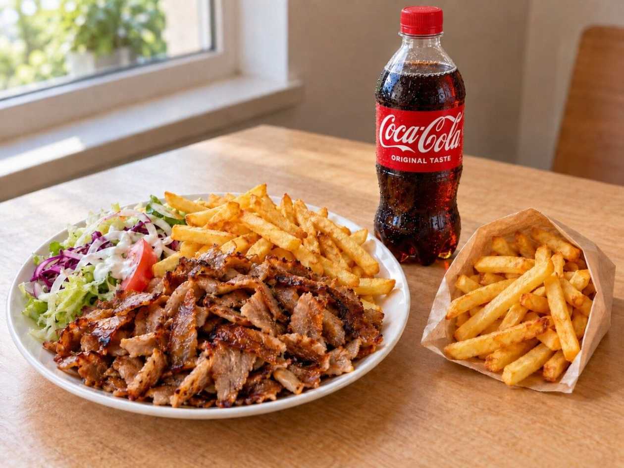 Plate + fries + 0.5 l drink