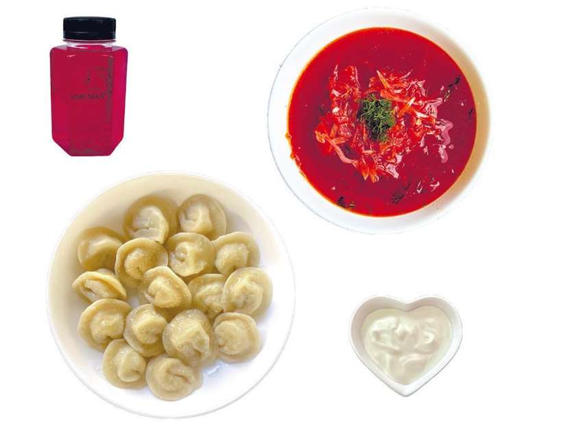 Lunch #2 Borscht, Pelmeni, sour cream (12:00-16:00 Mon-Fri)