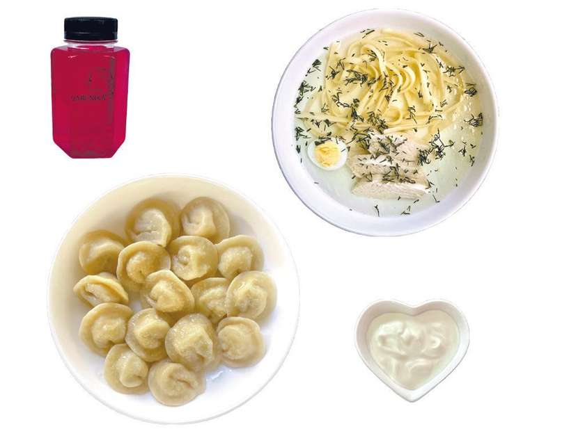 Lunch #1: Broth, Pelmeni, sour cream (12:00 PM - 4:00 PM, Mon-Fri)