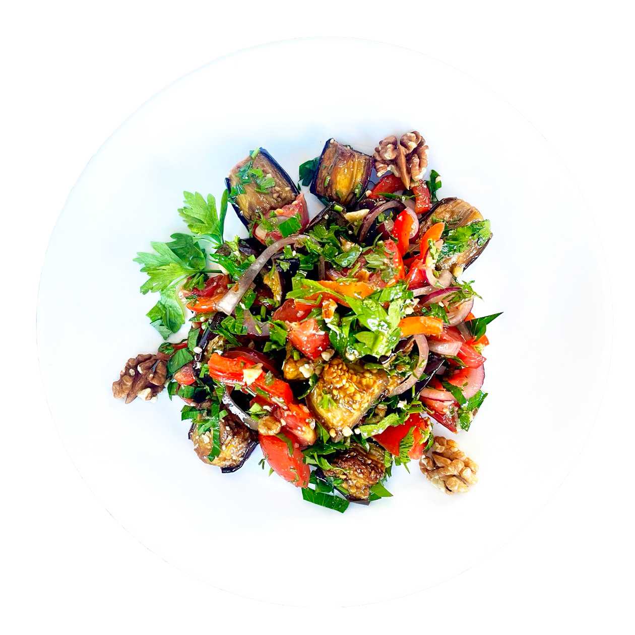 Eggplant and walnut salad