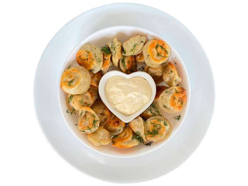 Fried pork dumplings with Caesar sauce