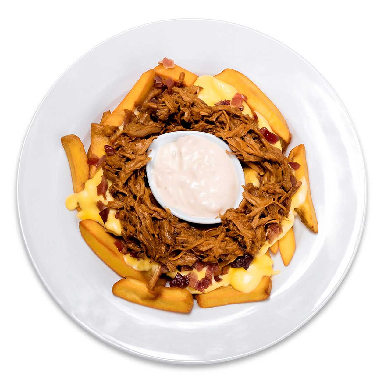Cheese Fries s trhaným vepřovým masem