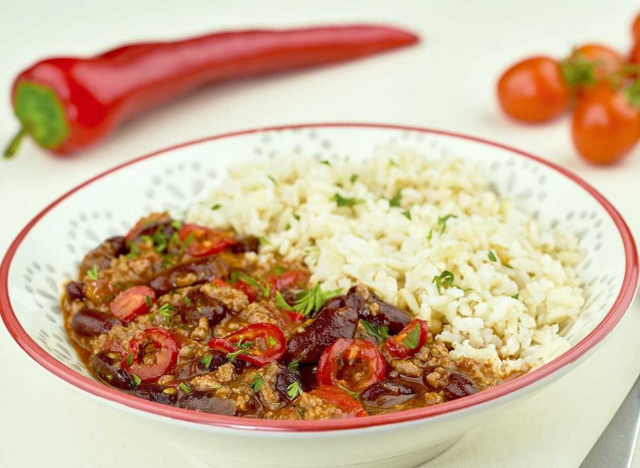 Chilli con carne s rýží