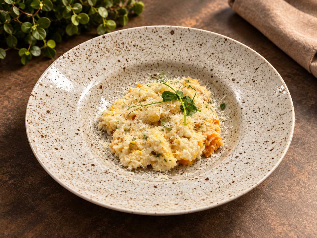 Pumpkin Risotto with Scallops
