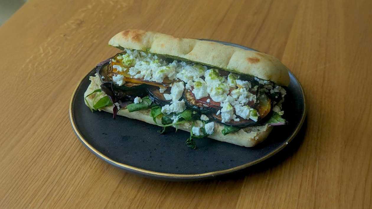 Veggie Panini – with Feta, Pesto & Hummus