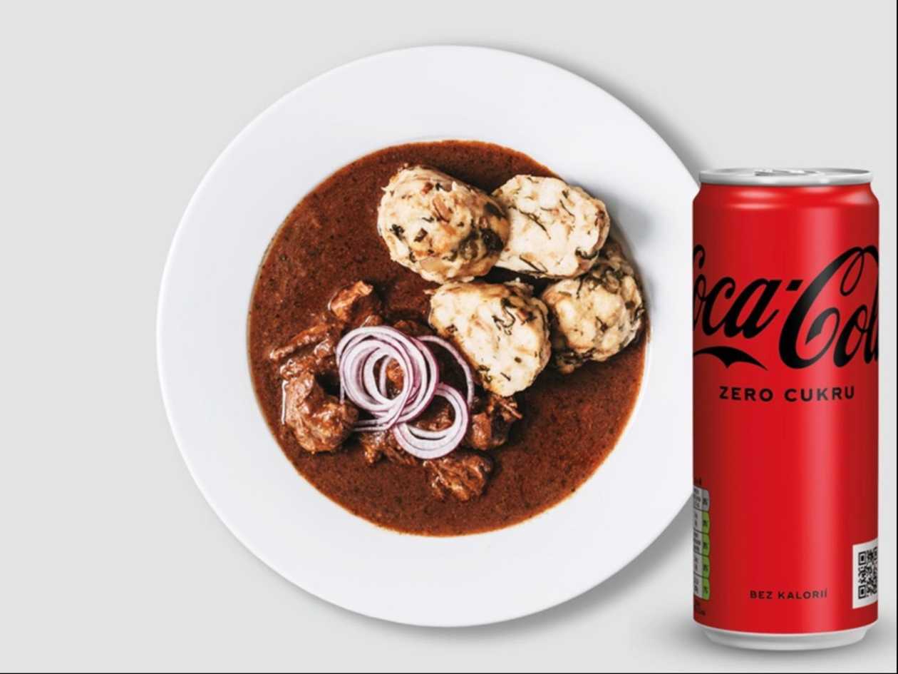 Hovězí guláš + Coca-Cola Zero
