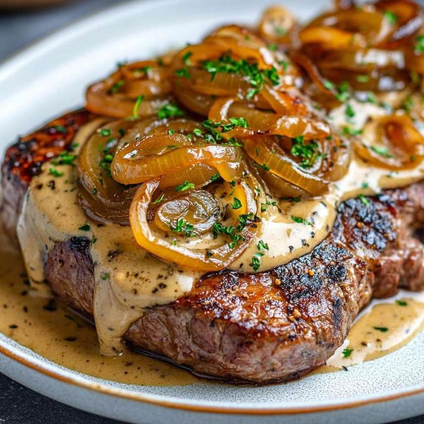 Grilled Beef Fillet with Peppercorn Sauce