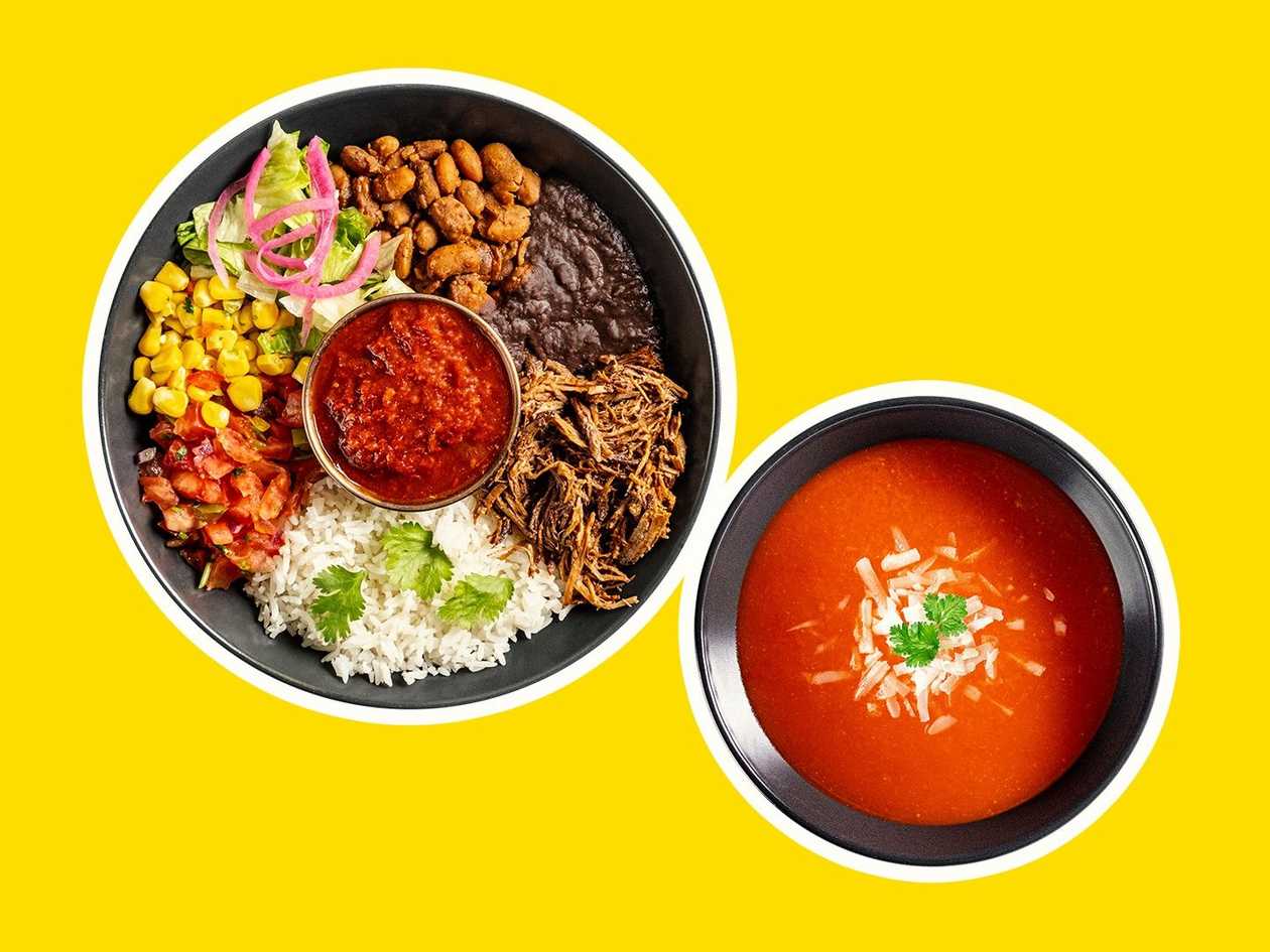 Mexický bowl + polévka dne