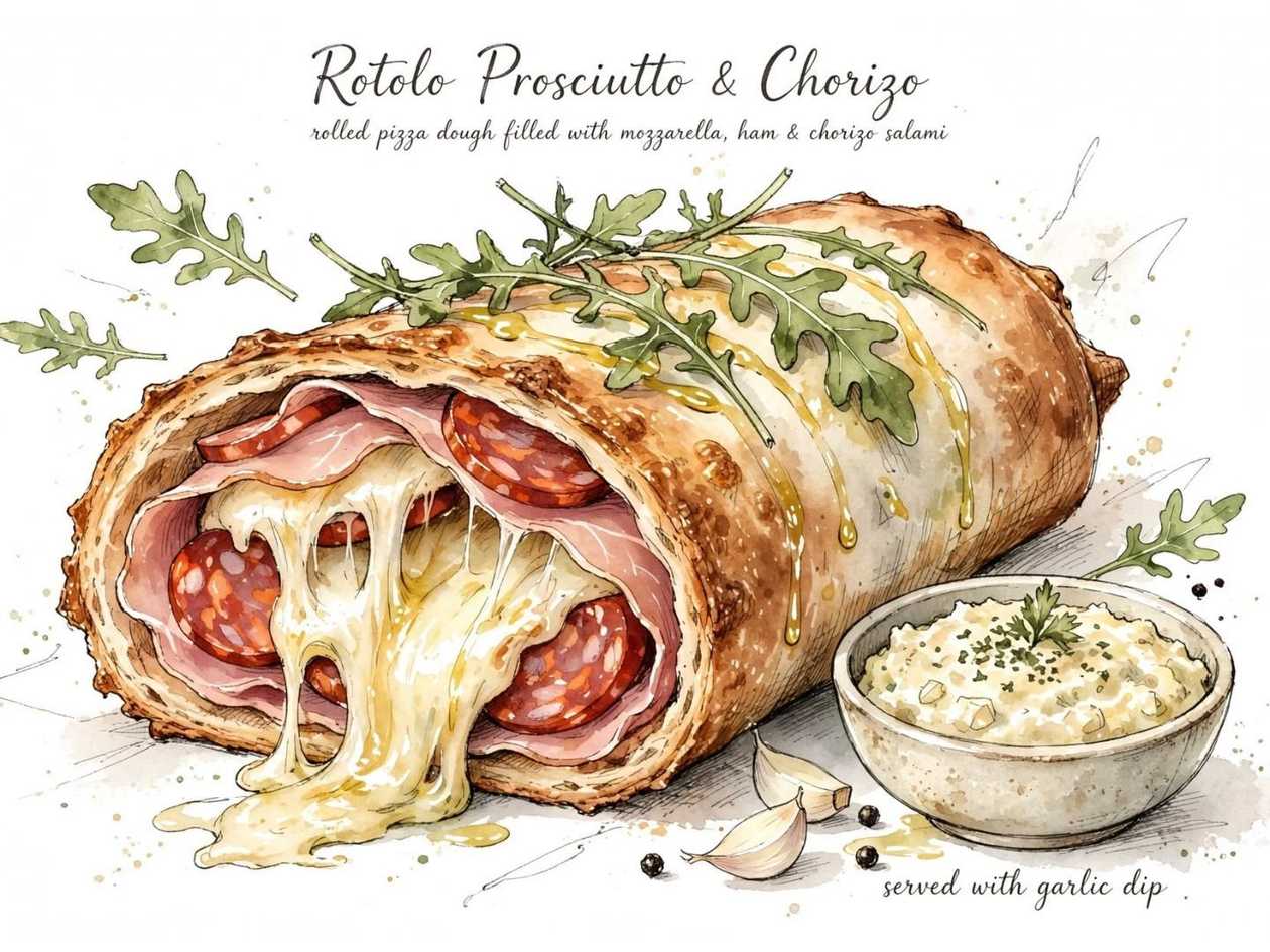 Rotolo prosciutto & chorizo