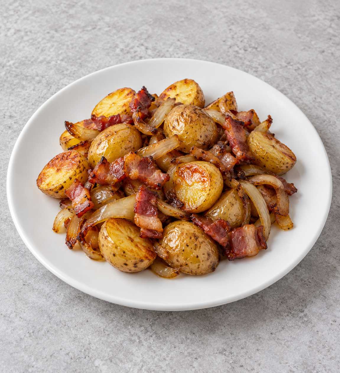 150g Pan-Fried Grenaille Potatoes with Onion and Bacon