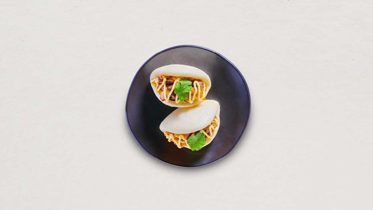 116. Mixed Mushroom Panko Aubergine Bao Bun
