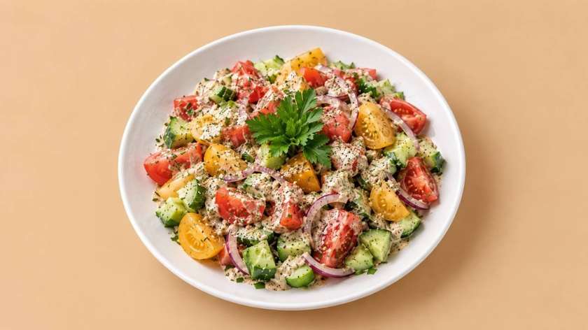 Georgian Salad with walnut dressing