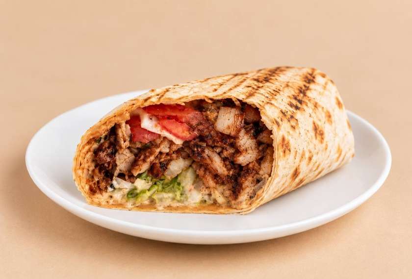 FLAME Mini Pork Shawarma with Korean style carrots
