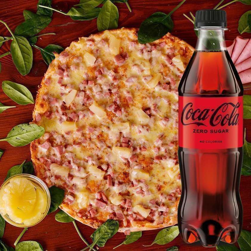 Hawaii pica 42cm + Bulvytės Fri + 2x 0,5l Coca - Cola