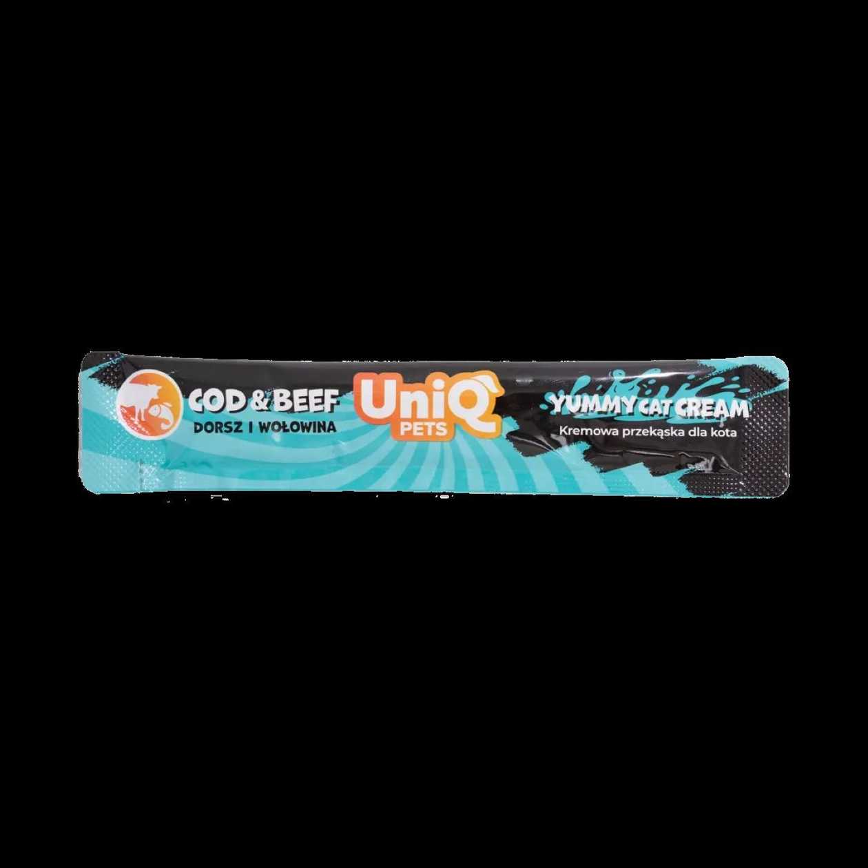 UNIQ PETS Cream for Adult Cats with Beef and Cod 15g