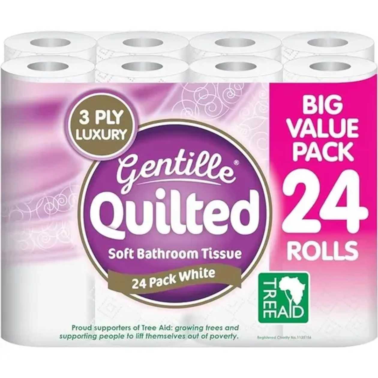 Gentille Quilted 3ply X24 Toilet Rolls