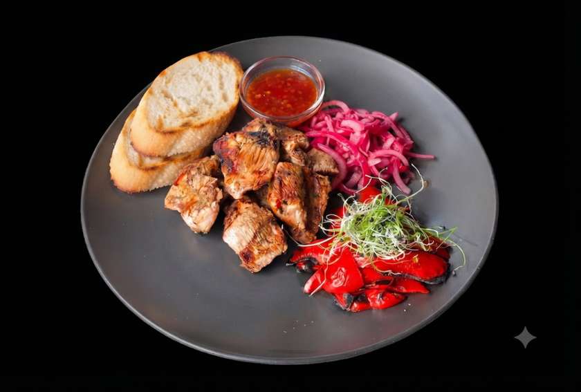 Chicken shashlik with bell peppers