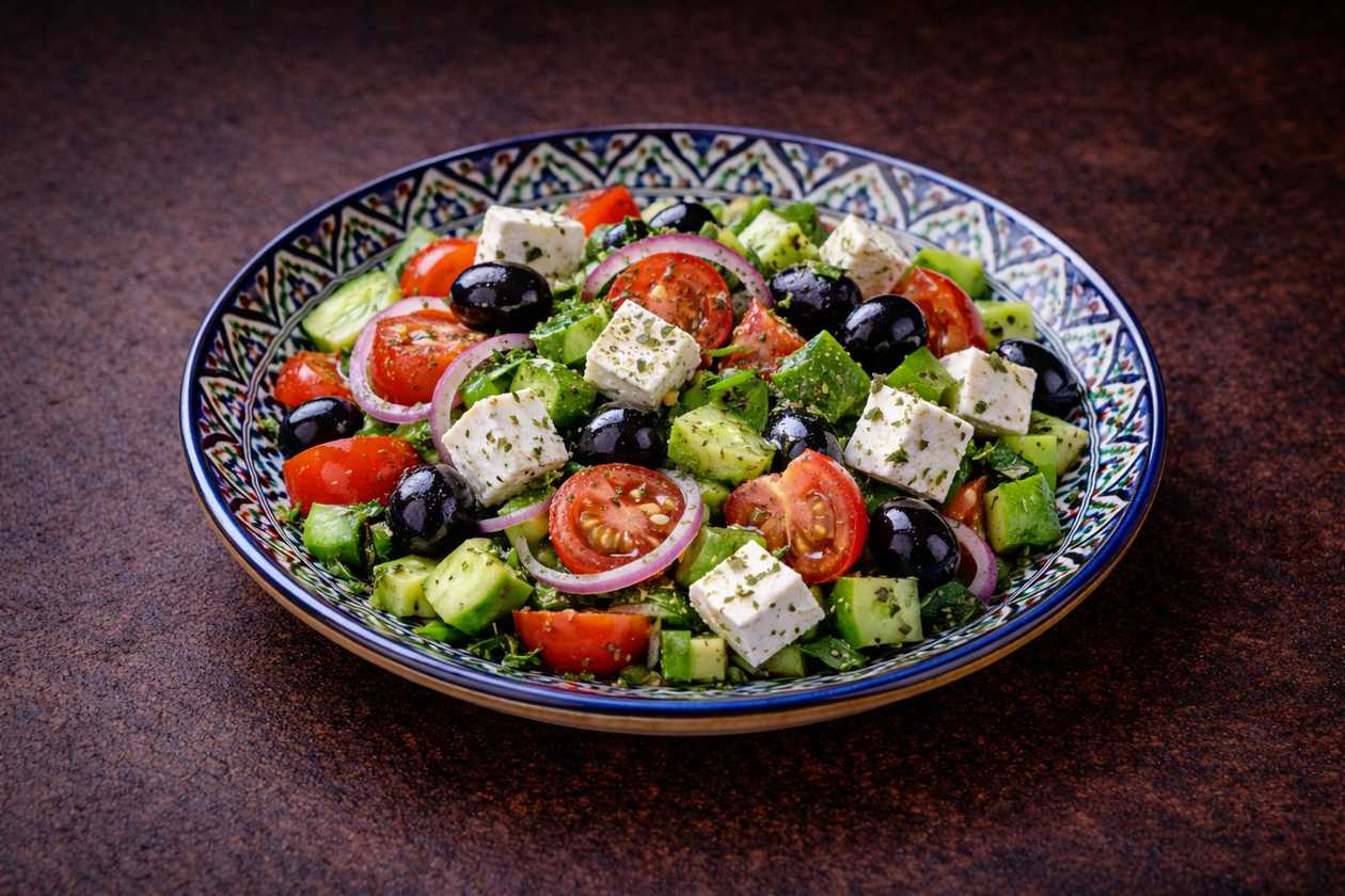 Greek Salad with Balkan-style cheese