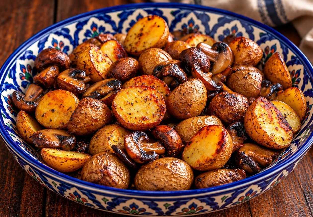 Baked Mushrooms and Potatoes