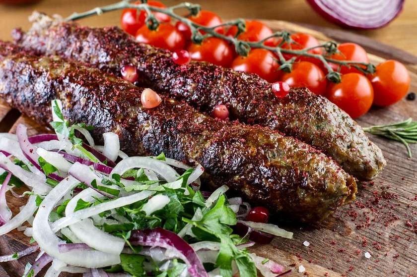 Mix of beef and pork kebab