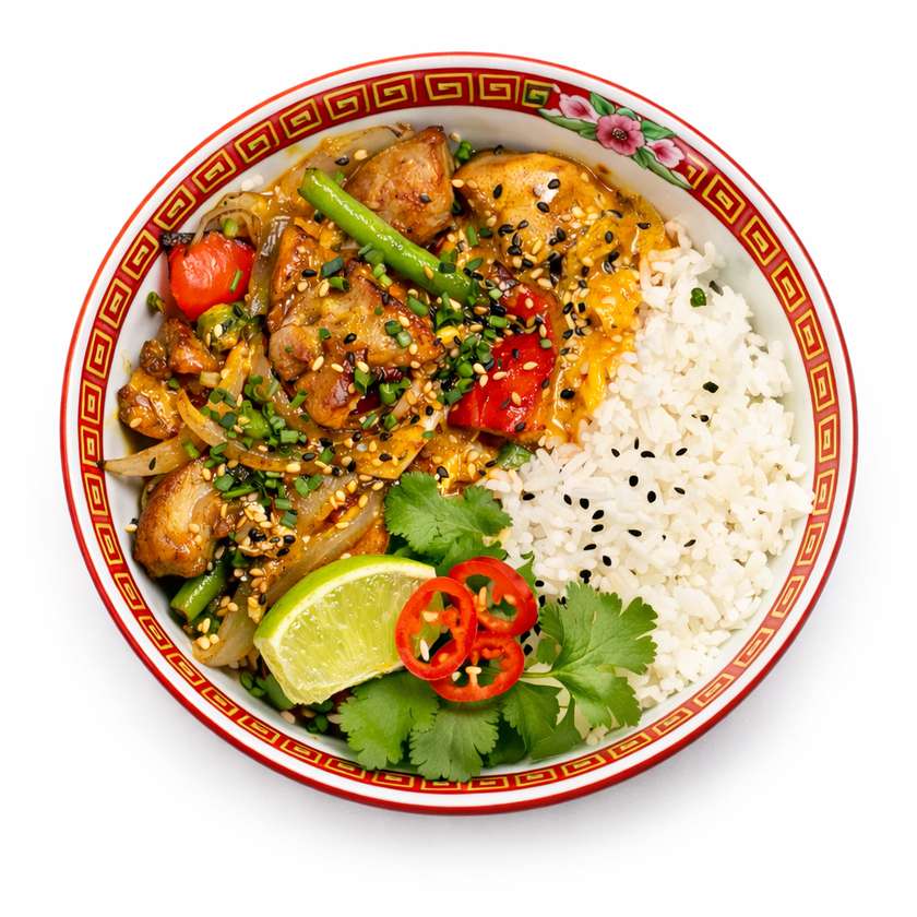 Thai Red Curry Chicken with Rice