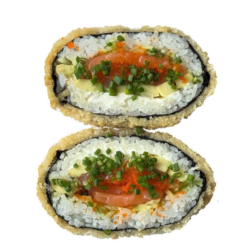 Salmon Sushi Burger with Avocado