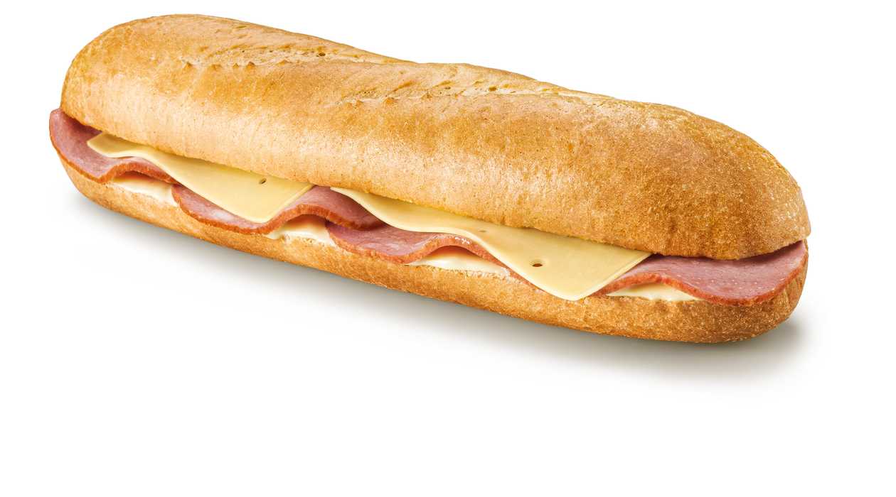 Submarine with ham and cheese