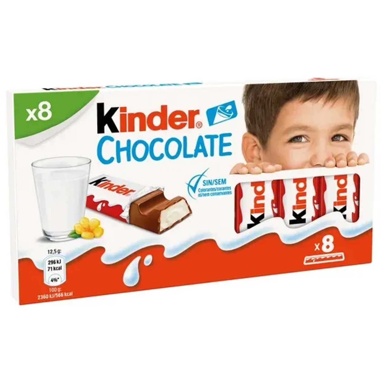 Kinder Chocolate Bars 8x100g