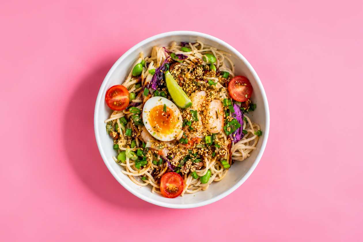 Teriyaki kauss hiidkrevettidega