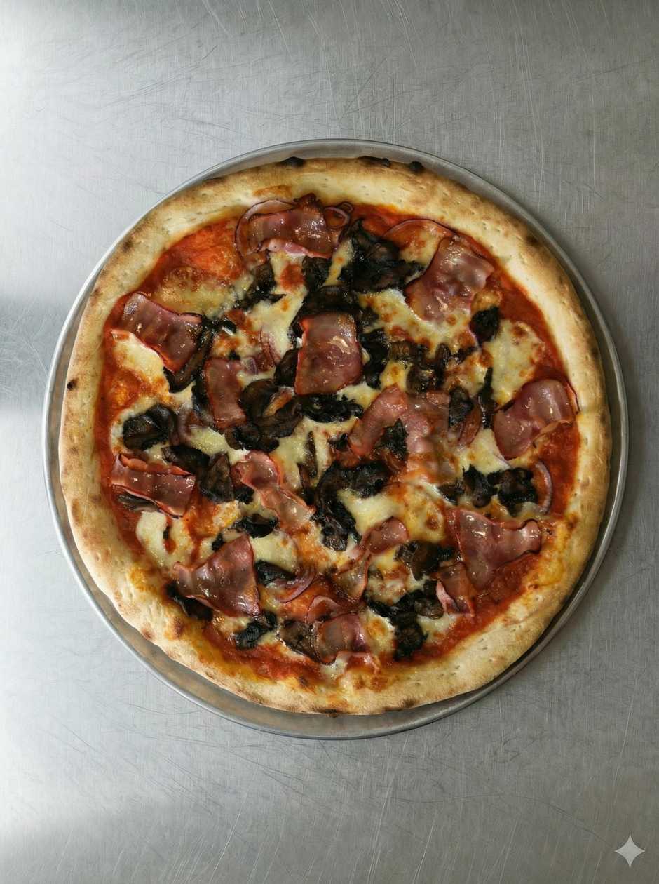 Mushroom & Bacon Pizza