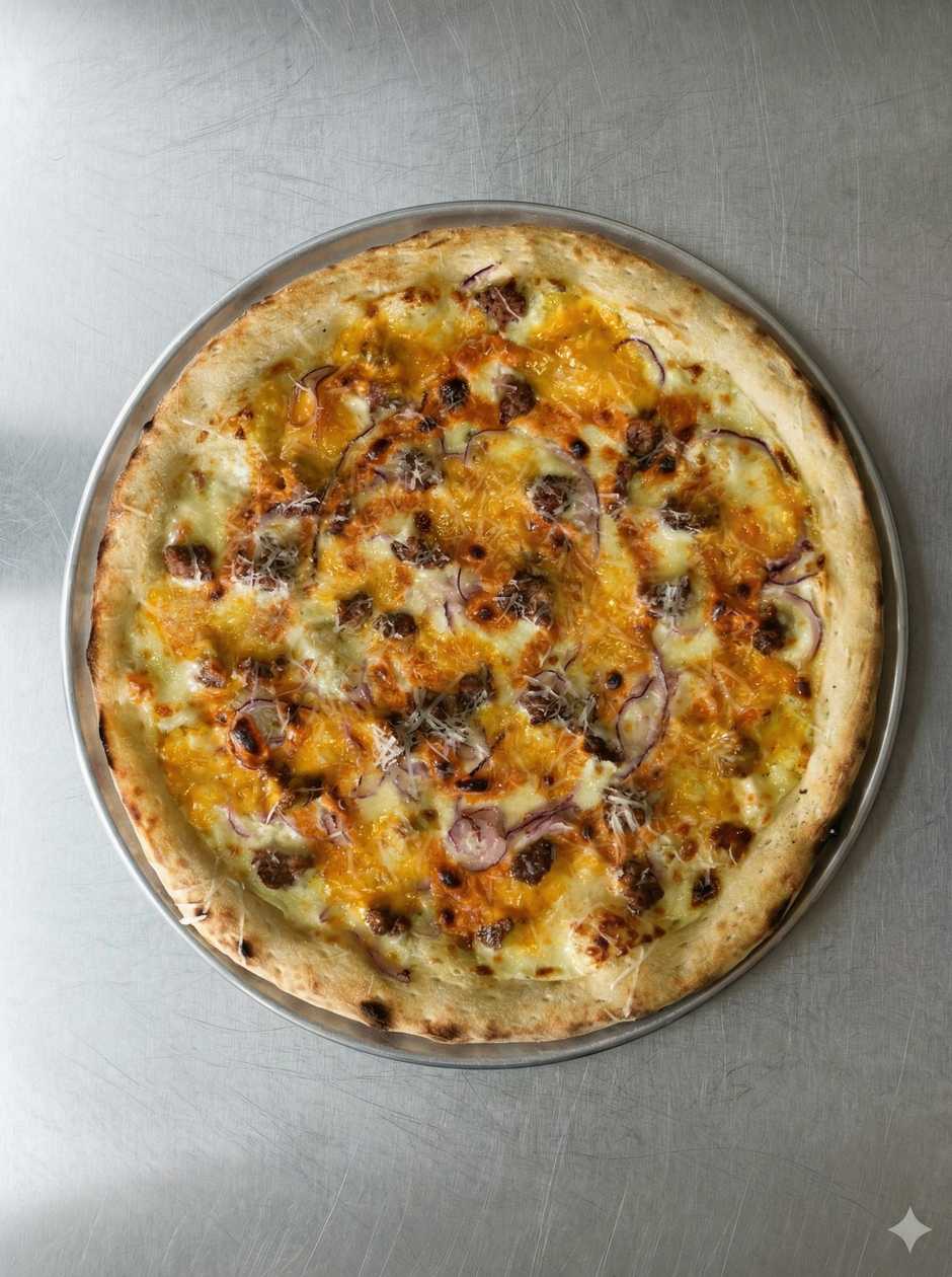 Meatball & Cheddar Pizza