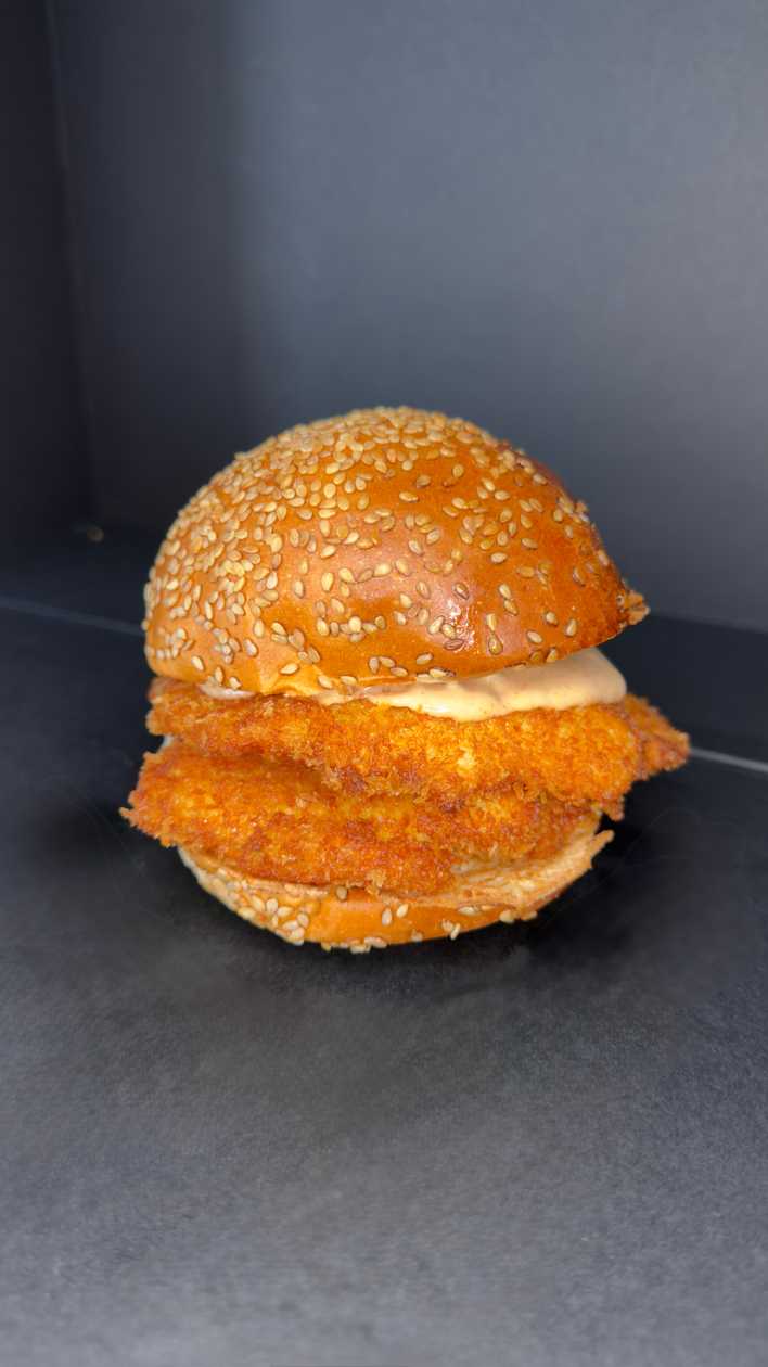 Home-Style Chicken Snitel Burger Happy